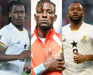 L-R: Thomas-Asante, Benjamin Asare and Jordan Ayew featured in Ghana's loss against Nigeria