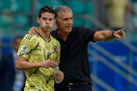 Colombia captain James Rodriguez and coach Carlos Queiroz