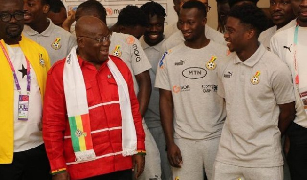 Akufo-Addo met the Black Stars before their 3-2 loss to Portugal