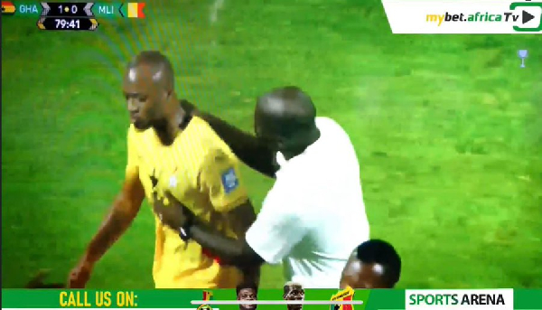 Jordan Ayew was taken out of the game in the 80th minute