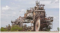 An abandoned machine at the Jonglei Canal in South Sudan.
