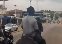 A picture of Alidu Seidu ridding the horse