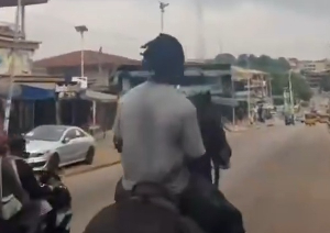A picture of Alidu Seidu ridding the horse