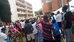 NDC and NPP supporters at the EC head office on September 26