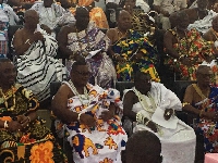 Dr Nii Ayi-Bonte II in the middle flanked by other chiefs
