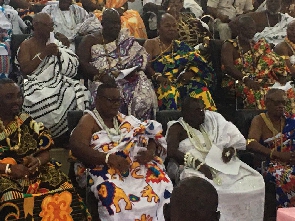 Dr Nii Ayi-Bonte II in the middle flanked by other chiefs