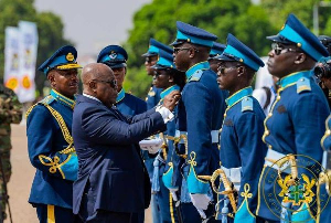 President Akufo-Addo presenting medals to recruits at the 2024 Wings Parade