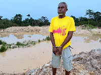 David Bobie Peter was arrested for alleged engagement in galamsey activities