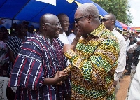 Former President John Dramani Mahama with Vice President Bawumia