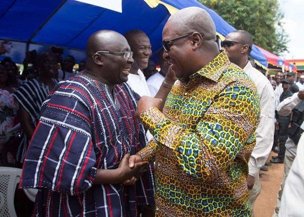 Former president Mahama (right) and Dr Bawumia