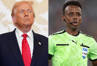 US President Donald Trump and Somalian referee Omar Artan