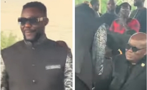 Reactions as late Grace Boadu’s boyfriend is spotted greeting Akufo-Addo, dignitaries at John Kumah’s One Week