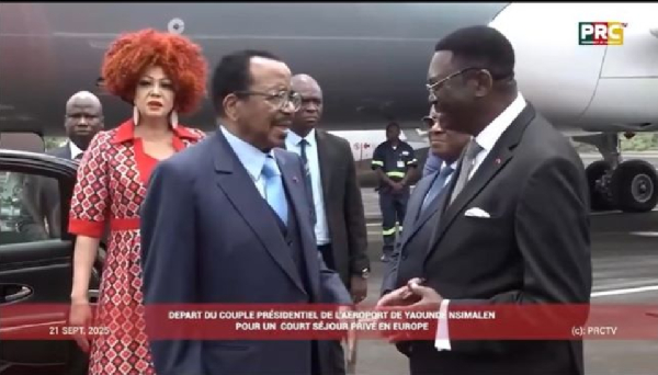 Paul Biya and wife leaving for Switzerland, September 21, 2025