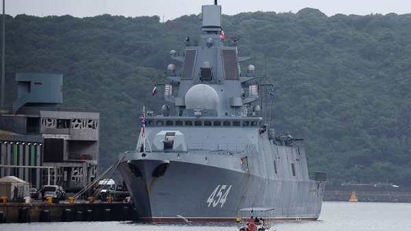 Russian frigate Admiral Gorshkov docks in Durban, South Africa