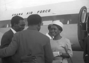 Osagyefo Dr Kwame Nkrumah welcoming Dr. Milton Obote and wife to Ghana