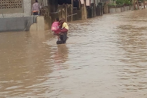 A flood scene from Nsawam Adoagyiri Zongo