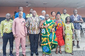 Officials of GGSA in a group photo with elders of the community