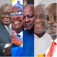 From left to right: Akufo-Addo, Dr Bawumia, Mahama, Alan Kyerematen and Kennedy Agyapong