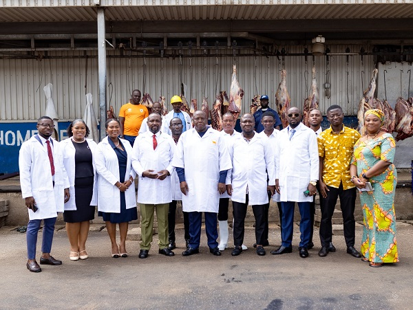 John Boadu, Acting Director-General of SIGA and his delegation on a visit to the Kumasi Abattoir