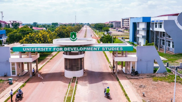 Aerial view of the entrance to the University for Development Studies