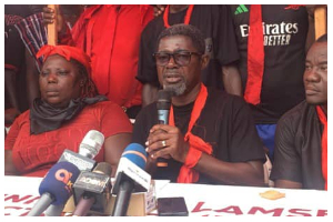 A photo of some residents during a press conference