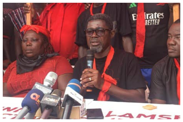 A photo of some residents during a press conference