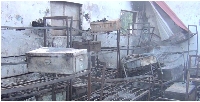 A general view of the aftermath of a night fire at Victory Nursery and Primary School in Busia Town