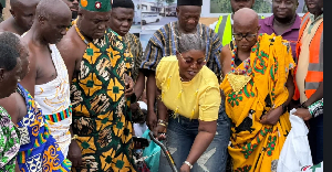 Deputy Transport Minister cutting the sod among other dignitaries Deputy Transport Minister cutting the sod among other dignitaries