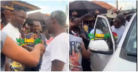 Agya Koo's team was spotted in a heated exchange with angry youth