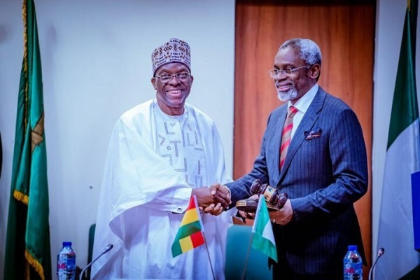 Speaker Alban Bagbin L being congratulated