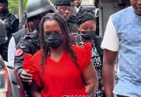 Photo of jailed tiktoker Camilla Alhassan (in black nose mask)
