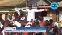 Dr Okoe Boye charging his supporters at Ledzokuku