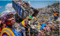 Some members working at the landfill