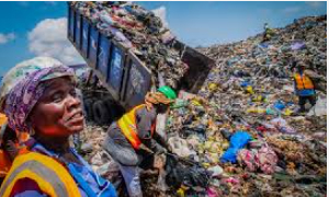 Some members working at the landfill