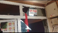 Some parts of the radio station destroyed by the angry youth
