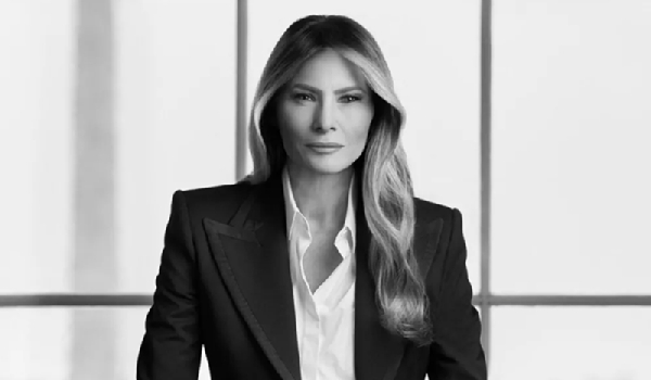 US First Lady, Melania Trump, captured in her official portrait
