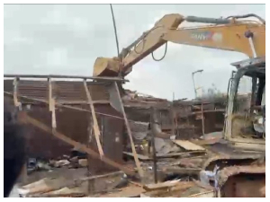 Snipped of the demolished buildings