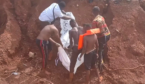 The retrieved body of the boy who had gone swimming