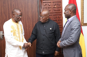 Mohammed Polo (left) meets Akufo-Addo at Jubilee House