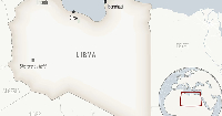 A view of a locator map for Libya with its capital, Tripoli