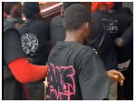 Youth of Manso Adimposo storm police station with coffin to demand justice