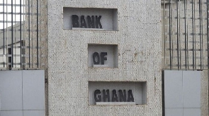 The frontage of the Bank of Ghana