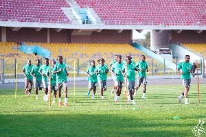 Players of the Black Stars training at the Accra Sports Stadium Players of the Black Stars training at the Accra Sports Stadium