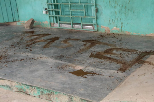 The perpetrators used human feces to smear the doors and windows of the Headteacher