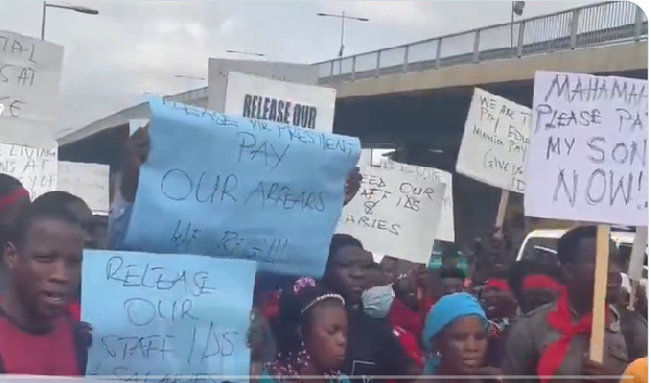 A photo of the Coalition of Unpaid Newly Posted Teachers