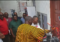 Paramount Chief of Essikado Traditional Area, Nana Kobina Nketsia V, opening the headquarters