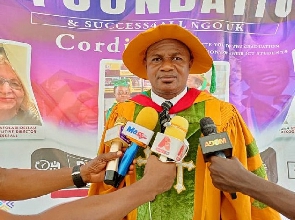 Dr. Redeemer Amegbo-Dela speaking to the media after the event