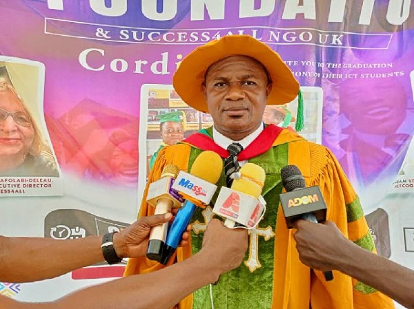 Dr. Redeemer Amegbo-Dela speaking to the media after the event