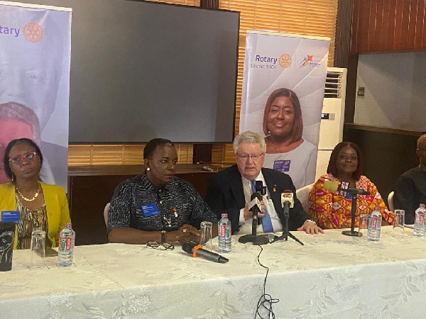 Mark Daniel Maloney (second from right) emphasized that combating polio remains the top priority