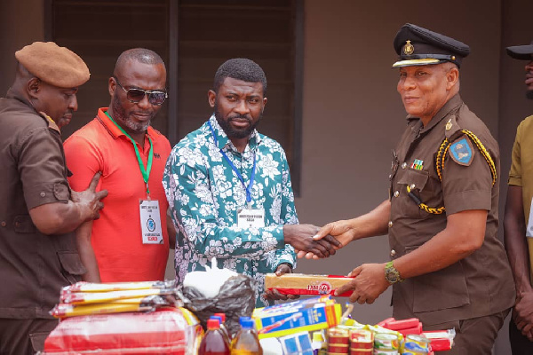 Dr. Evans Oppong presenting the items